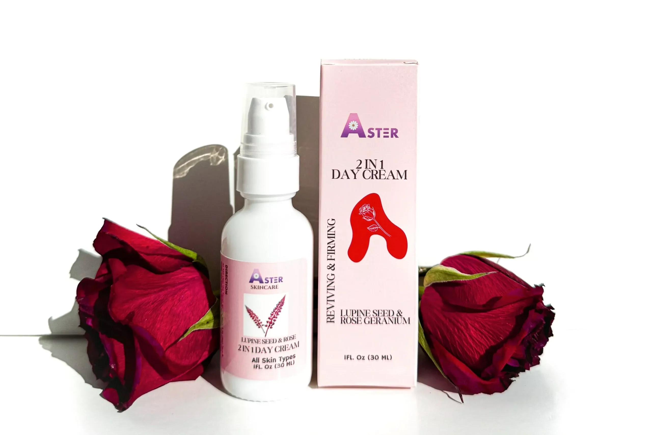 2-IN-1 Day Cream Lupine Seed & Rose | Vegan Reviving & Firming Moisturizer – Organic