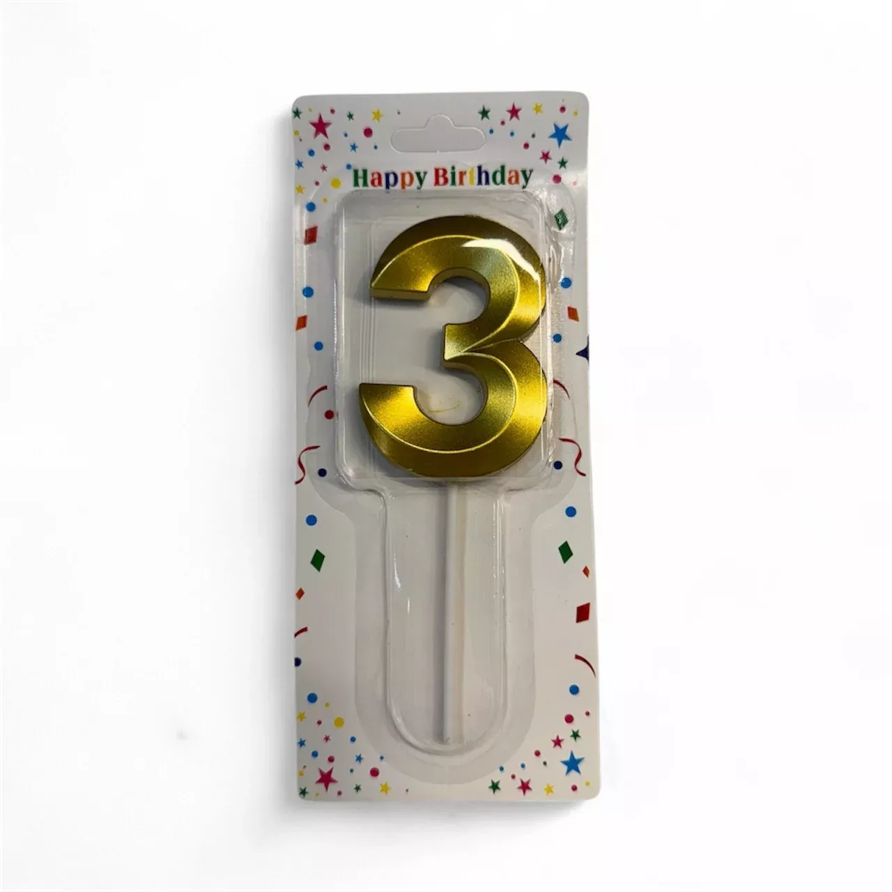 3 Number Candle Gold