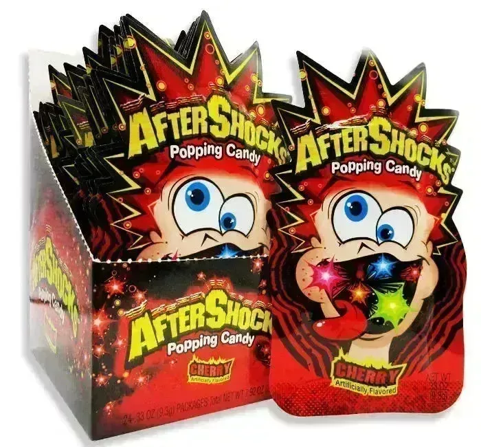 Aftershocks Popping Candy - Cherry: 24-Piece Box