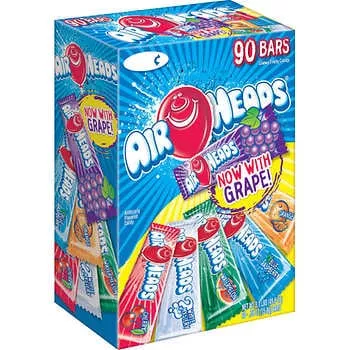 Airheads Assorted Flavors 0.55 oz(Box of 90 Bars)