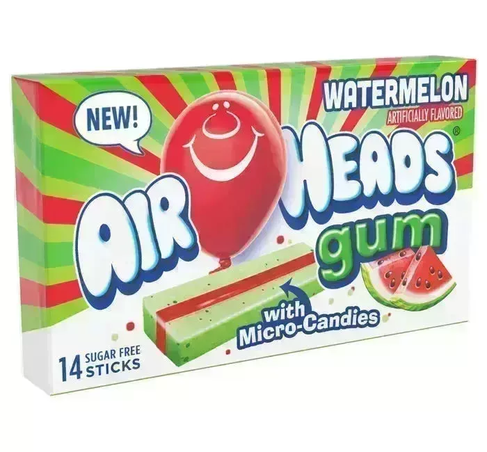 Airheads Watermelon Gum Sticks: 12-Piece Display