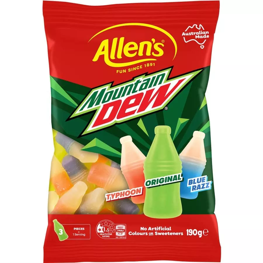 Allen's - Mountain Dew Jelly Bottles - Australia