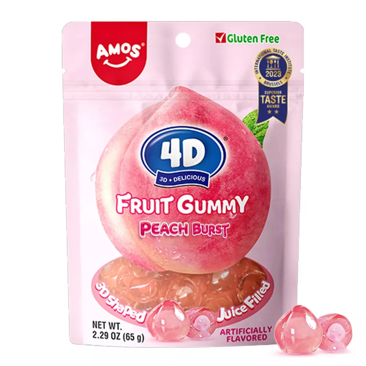 Amos 4D Fruit Gummy Peach Burst