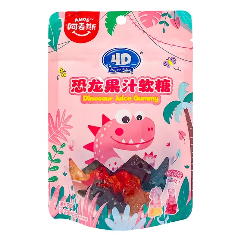 Amos Dinosaur Fruit Juice Gummy Candy 65g