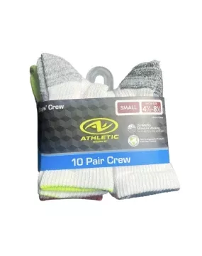 ATHLETIC 10 PAIR CREW SOCKS