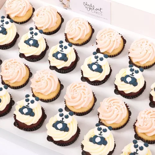 Baby Shower Panda Mini Cupcakes (24)