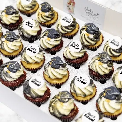 Back to School Black Mini Cupcakes