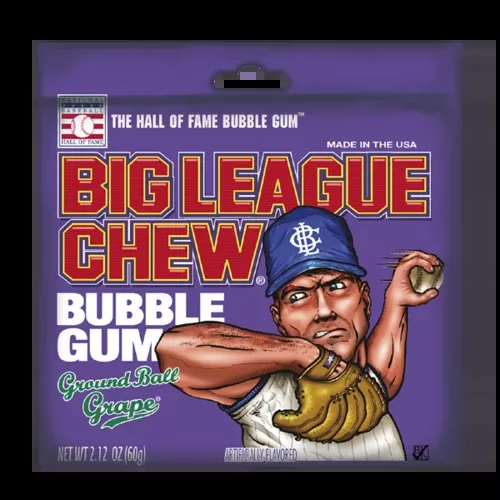 Big League Chew Gum Grape Flavor 2.12 oz (12 Packs Per Box)