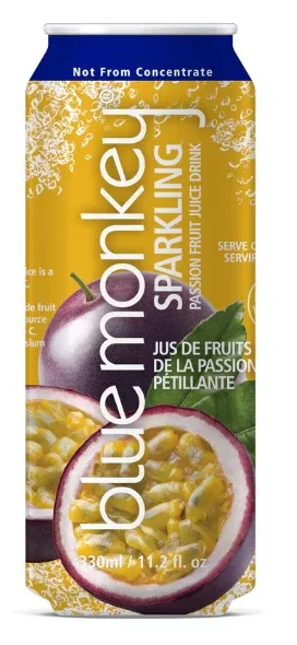 Blue Monkey Sparkling Passion Fruit Juice (12 - 330 mL)