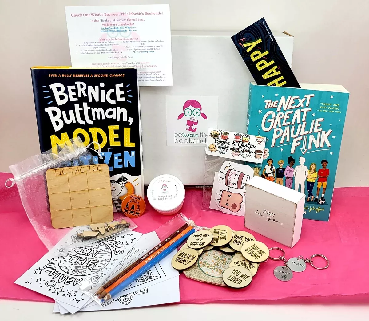 "Books and Besties" tween full size box