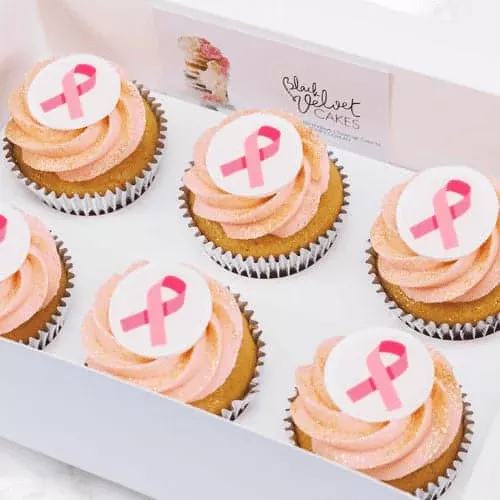 Breast Cancer Pink Ribbon Cupcakes