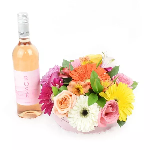 Celebrating Her Flowers & Wine Gift