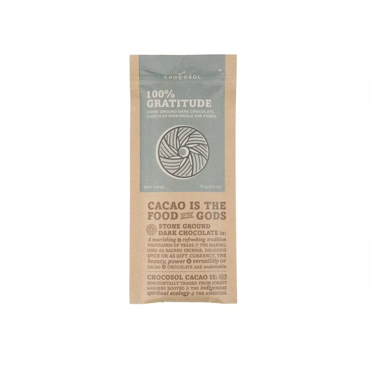 Chocosol - Chocolate Bar, 100% Gratitude (75g)