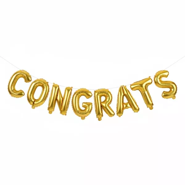 "Congrats" Gold Balloon