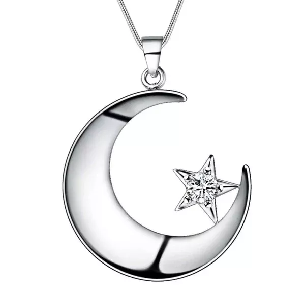 CRYSTAL MOON ♡ 925 Sterling Silver Necklace