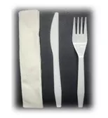 Cutlery Kit White 3-piece Medium Weight (Fork, Knife & Napkin) (500 Kits) (jit)