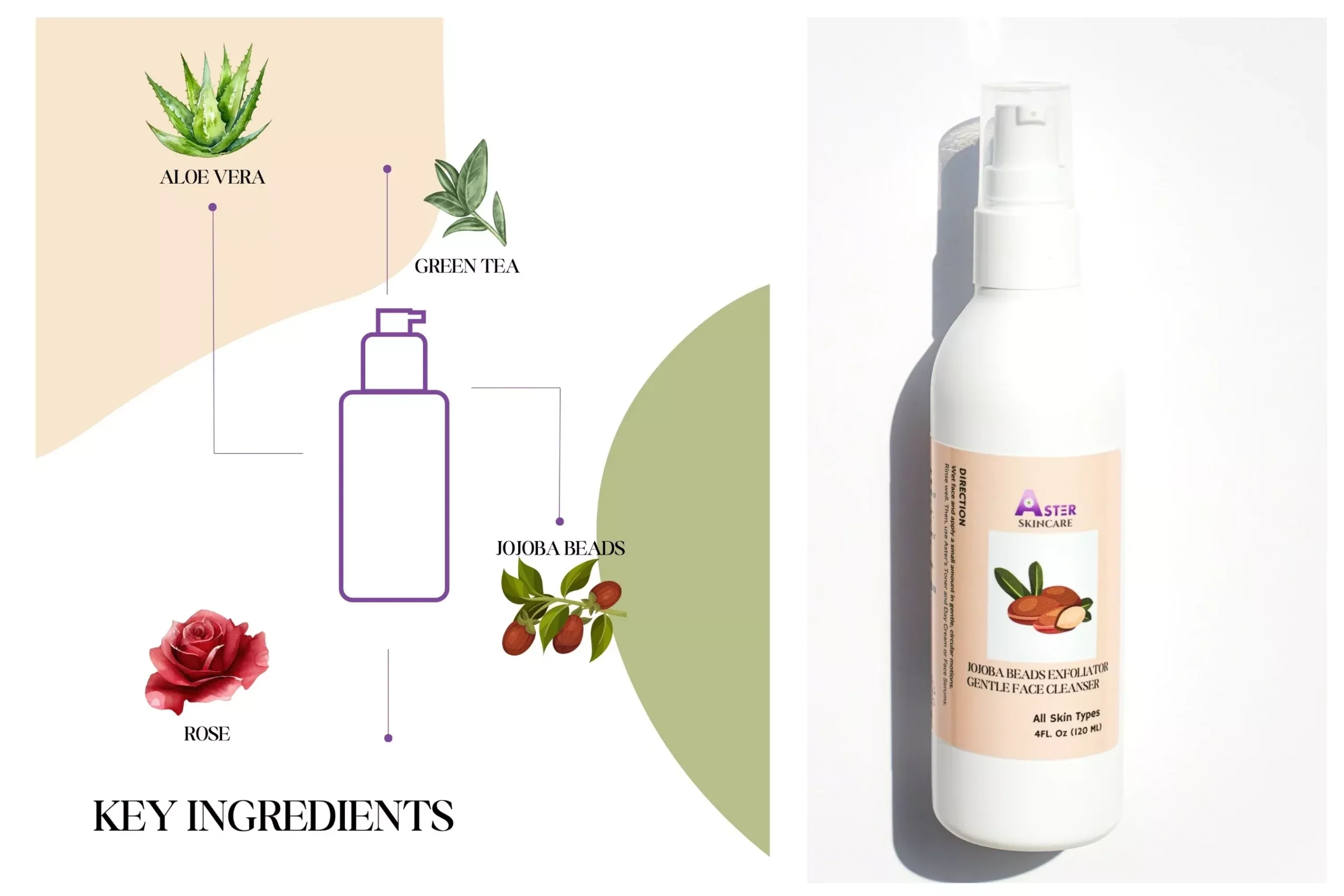 Face Cleanser | Jojoba Bead Exfoliator - Vegan & Organic
