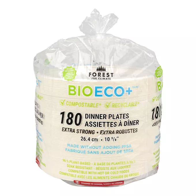 Forest For Climate- Large Paper Dinner Plates 10.38in (180 pack)