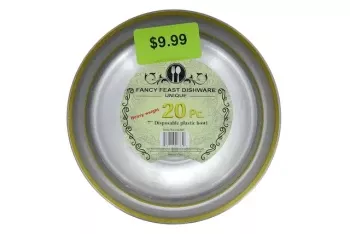 GOLD TRIM CLEAR DESSERT PLATE 30 PACK