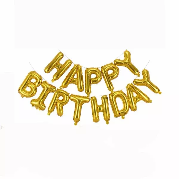 "Happy Birthday" Gold Balloon
