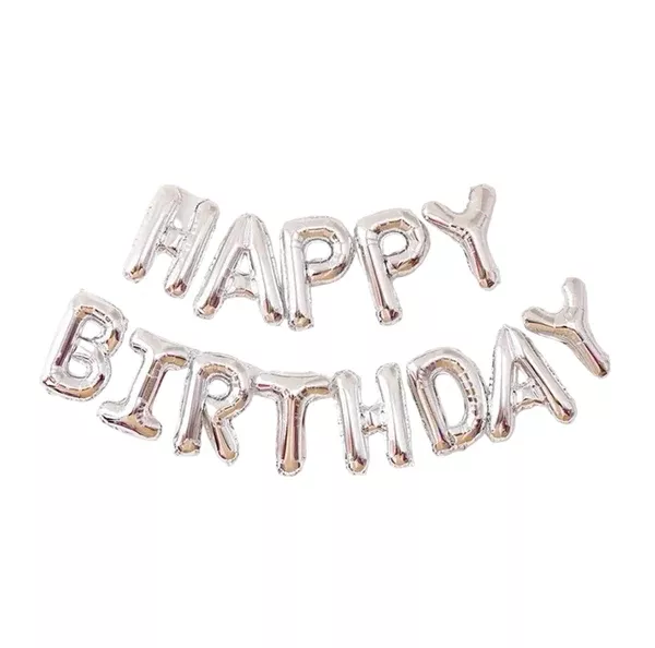 "Happy Birthday" Silver Balloon