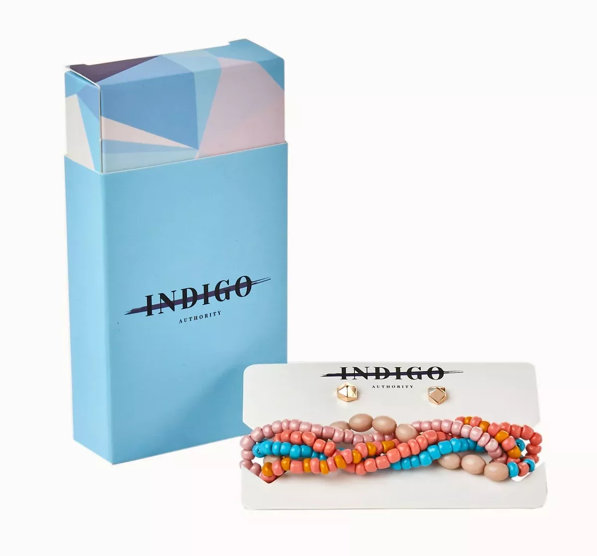 Indigo Authority Monarch Beaded Bracelet + Earrings Set