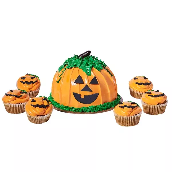 Jack-O-Lantern Cake & Cupcake Party Set