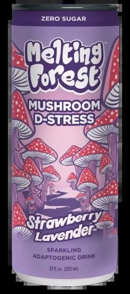 Melting Forest - Mushroom D-Stress Drink Strawberry Lavender (12x355ml)