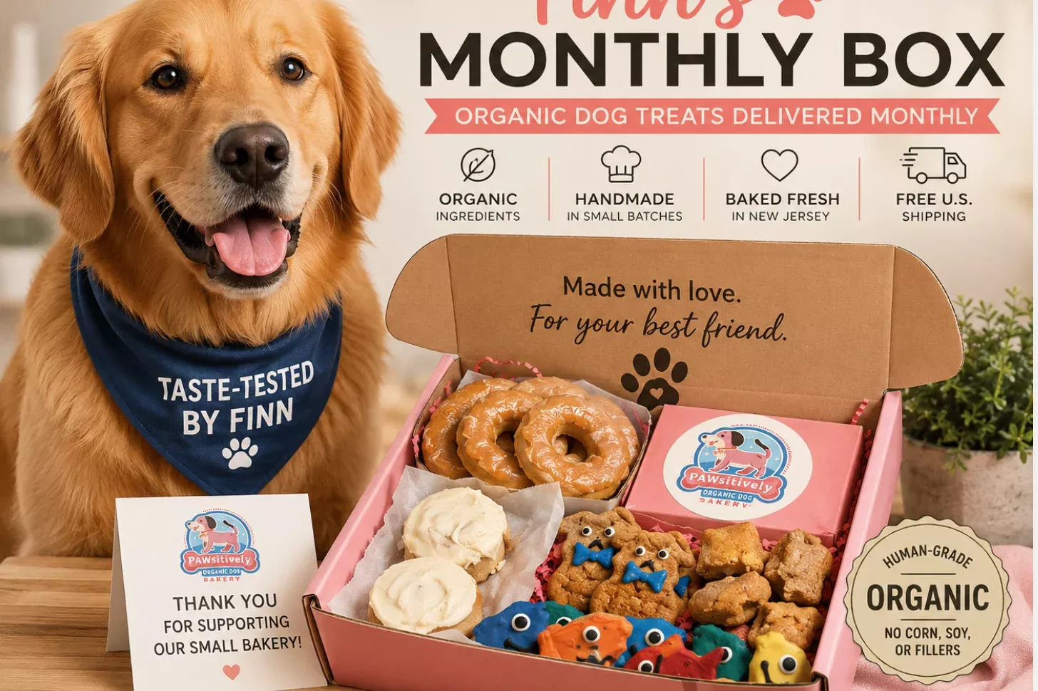 Organic Dog Treat Subscription Box | Handmade Bakery Treats for Dogs
