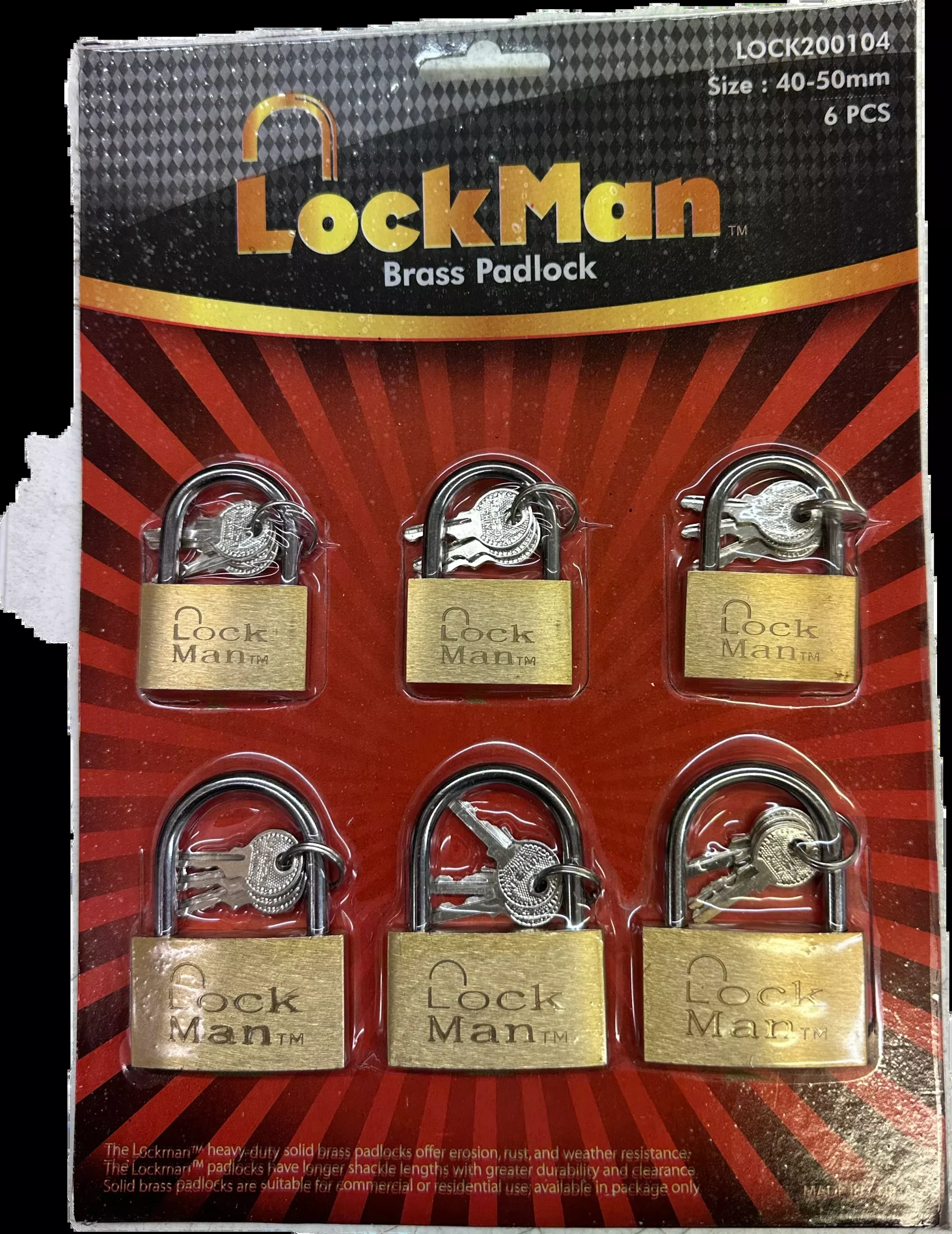 Pad Lock Size 30,35mm (6 Pieces Per Display)