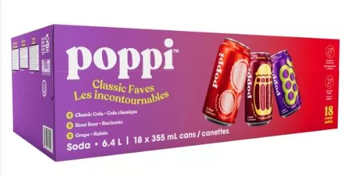 Poppi Prebiotic Soda - Variety Pack (Purple) (18x355ml)