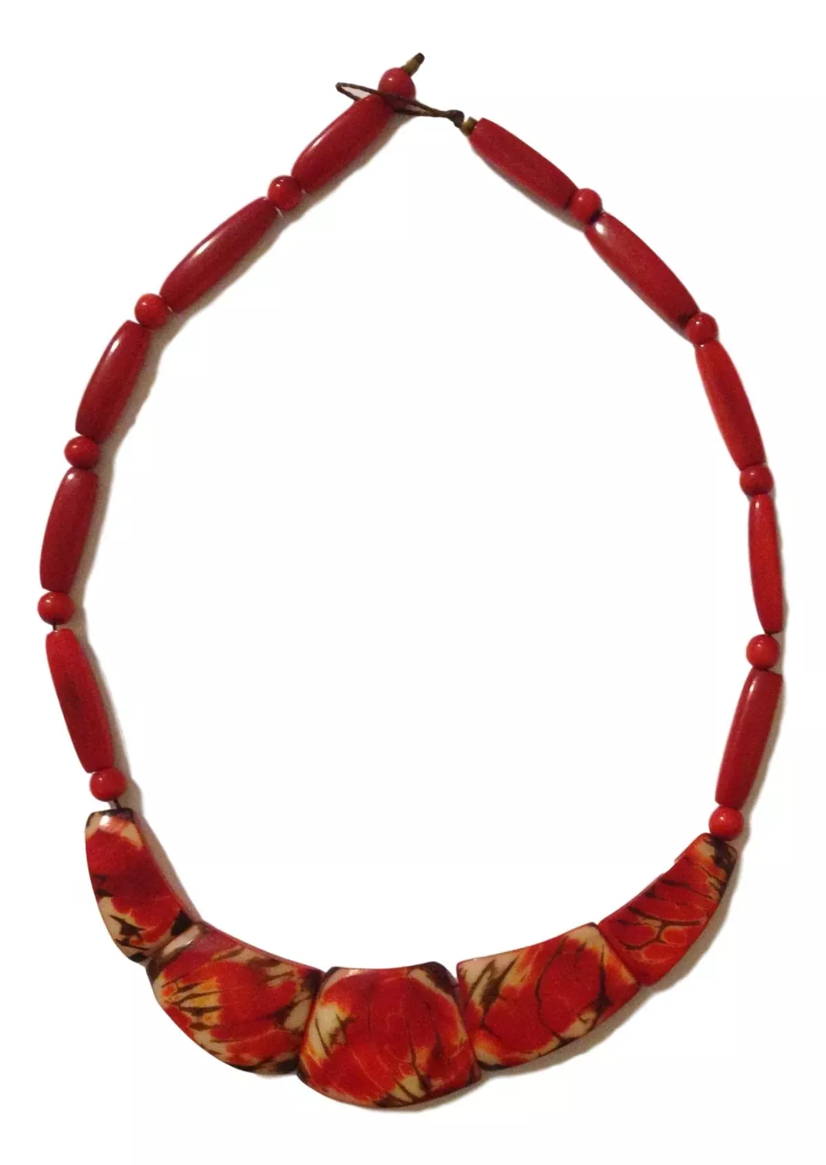 Scarlet Tagua Bib Necklace