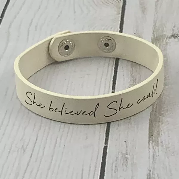 She Believed She Could Leather Bracelet
