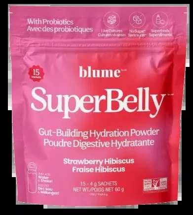 SuperBelly Blume - Strawberry Hibiscus Electrolytes (60g per Bag) (15 - 4g Sachets)