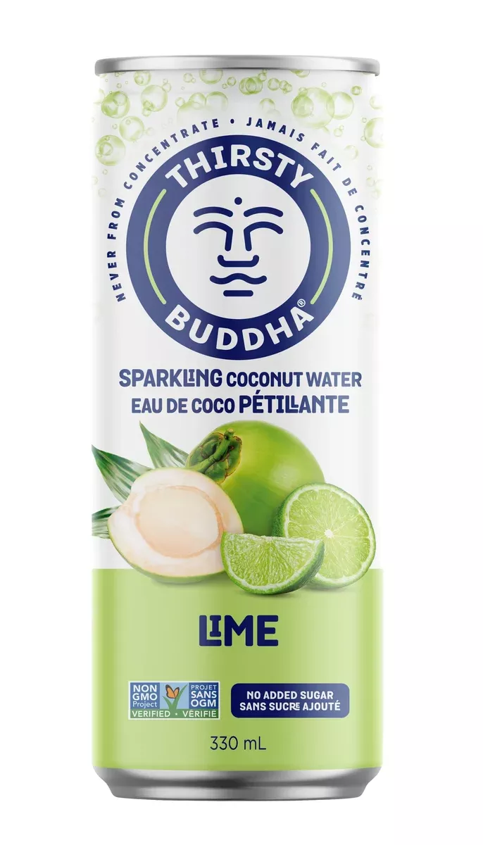Thirsty Buddha - Sparkling Coconut Water with Lime - No Pulp (12x330ml)