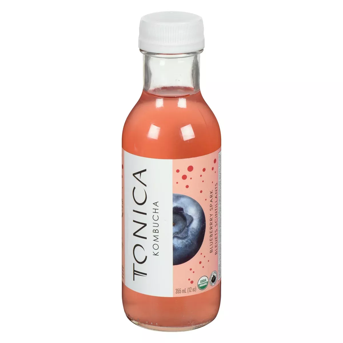 Tonica Raw Organic Blueberry Spark Kombucha (12x355ml)
