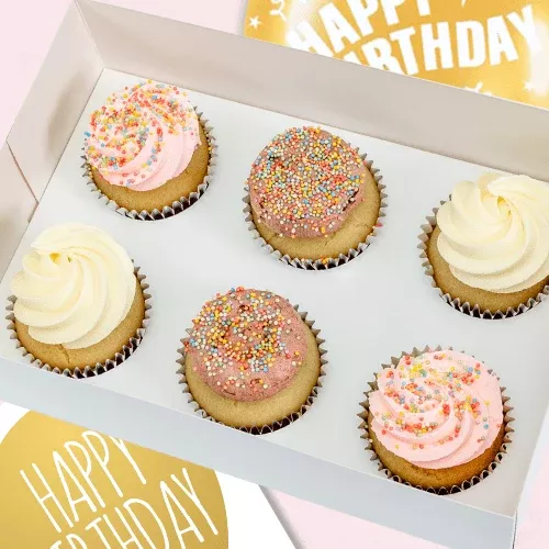 VEGAN Happy Birthday Cupcakes Gift Pack (6)
