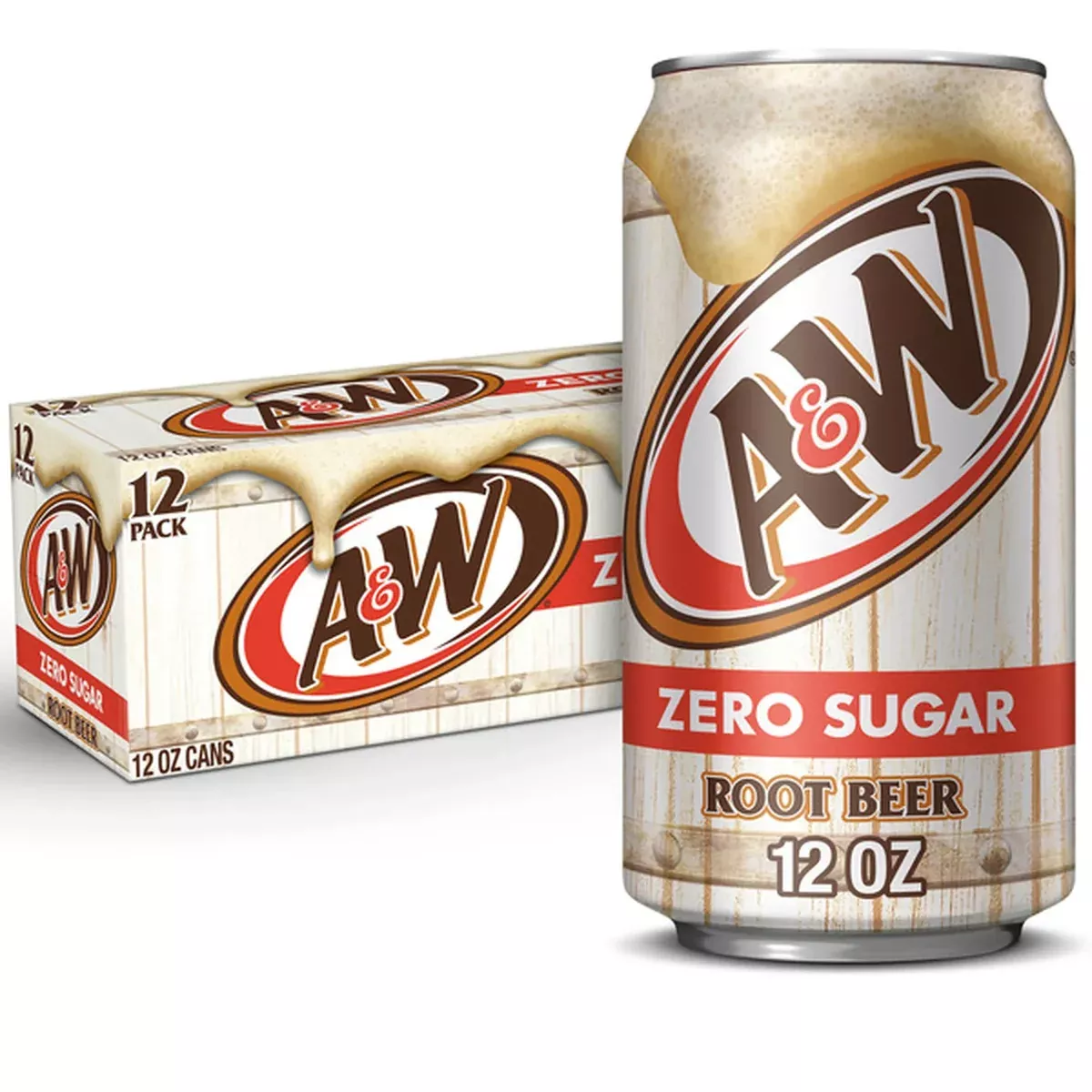 A&W Root Beer Zero Sugar (12x355ml) - Caffeine Free