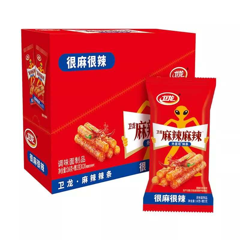 Weilong Spicy Sticks Mala Spicy Strips Extra Numbing Spicy 360g