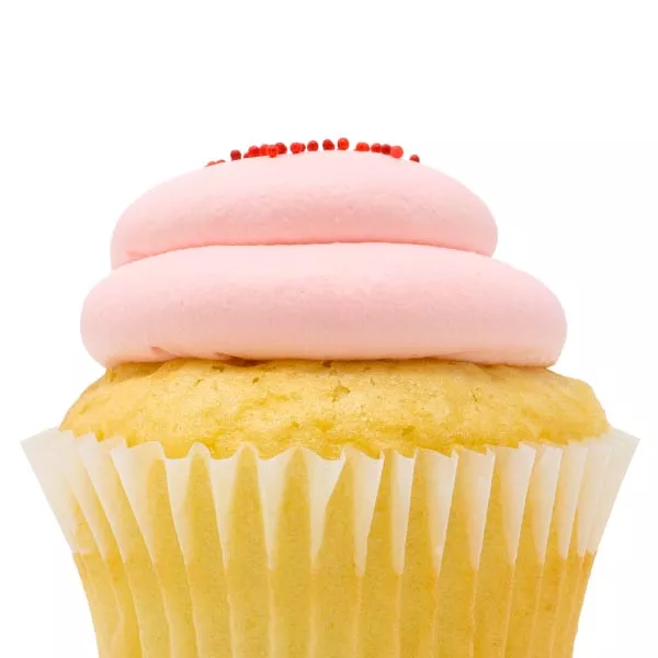 White with Strawberry Mousse Cupcake