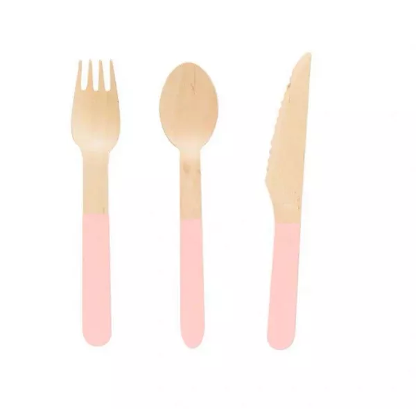 Wooden Cutlery (Pink)