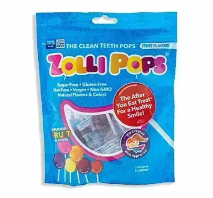 Zollipops Sugar Free Fruit Lollipops Peg Bags: 24-Piece Case